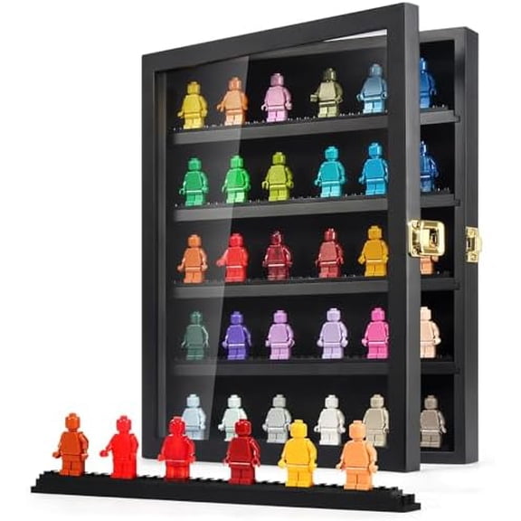 Minifigure Display Case for Collectibles,  Figure Display Case Wall Mount, 11 x 13.4 inches Black