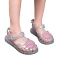 thumbnail image 6 of Viluyesy Girls Jelly Sandals Summer Closed Toe Adjustable Strap Glitter Shell Water Beach Shoes for Kids White Size 12 Little Kids, 6 of 9