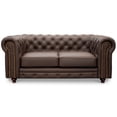 thumbnail image 3 of Sala de Piel Genuina Clásico 3-2, Sofá y Love Seat, 5 plazas, Modelo Chesterfield P/V, Color Chocolate, Elegante, cómodo y Clásico, Hecho en Mexico. Medidas:  Sofa 220 x 90 x 80, Love 185 x 90 x 80 cm, 3 of 9