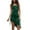 Green, variant on OSOLU Dresses Solid Color Women Shiny Satin Adjustable Straps Backless Cowl Neck Asymmetric Hem Ruched Midi Dress Breathable Hawaiian Flowy Sundress