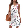 thumbnail image 6 of Womens Summer Dresses 2026 Loose V Neck Sleeveless Sundresses Swimsuit Coverup with Pockets Floral Multicolor S, 6 of 8