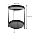 thumbnail image 3 of 2-Tier Folding End Table Metal Round Side Table with Removable Tray for Living Room(15.2”Dx20”H),Small Folding Accent Table, 3 of 7