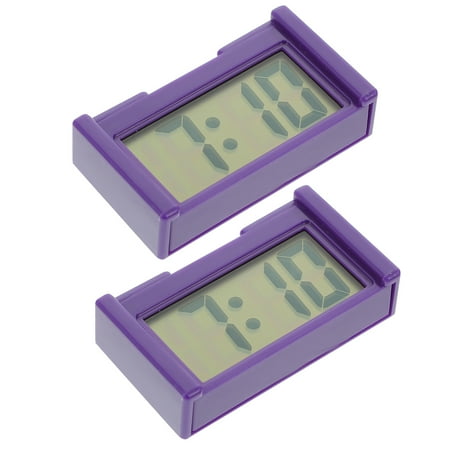 Dashcam Clock 2 Pcs for Car Electronic Watch Digital Driving Recorder Purple Plastic