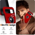 thumbnail image 4 of KOMI for Google Pixel 9 Pro XL Case, Slim Fit Case for Pixel 9 Pro XL with Metal Ring Holder Kickstand, Dual Layer Shockproof Protective Phone Case for Google 9 Pro XL 6.8", Red, 4 of 5
