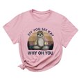 thumbnail image 1 of Moda Mujer Impresión O-cuello Camiseta Manga corta Casual Tee Tops Blusa Fridja gope543, 1 of 5