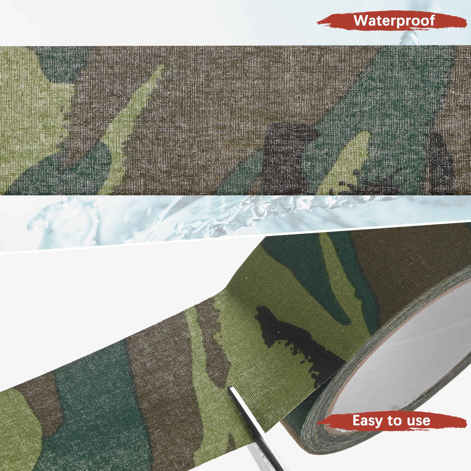 Uxcell 2.0IN x 10.94Yards Camouflage Tape [2PCS] - Self Adhesive Camo Tape for Outdoor Camping & Hunting - [Forest]