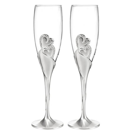 - Sparkling Wedding Accessories Love Champagne Flute (Set of 2), Silver, Set of 2 champagne flutes perfect for a couples first married toast By Hortense B. Hewitt