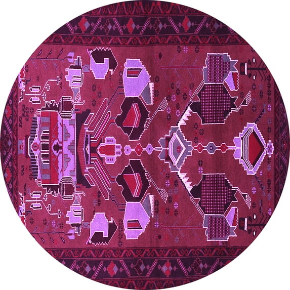 Ahgly Company Indoor Round Persian Pink Traditional Area Rugs, 5' Round
