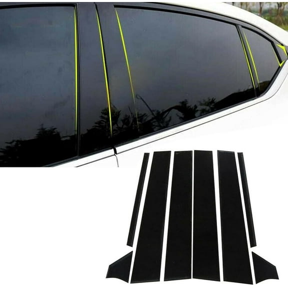 8pcs Glossy Black Side Door Window Pillar Post Covers Trim Compatible with Nissan Sentra 2020-2022