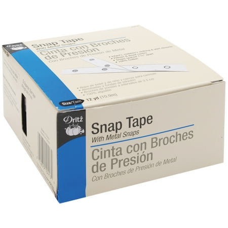 Dritz White Snap Tape, Size 4/0, 12 yds