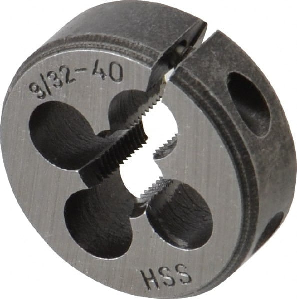 9/3240 UNS Round Adjustable Split Threading Die, HSS, 1" OD, Right