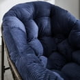 thumbnail image 4 of Outdoor Rattan Rocking Chair with Padded Cushion, Oversized Rocking Papasan Chair, Papasan Recliner Chair, Rocking Egg Chair  for Front Porch, Living Room, Patio, Garden, Navy Blue, 4 of 9
