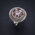 thumbnail image 2 of StarGems&reg; Natural Penut Wood Jasper Handmade 925 Sterling Silver Ring 8.5 F1989, 2 of 7
