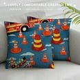 thumbnail image 3 of PHYHOO Fire Truck Pillow Covers,Kids Red Fire Engine Cushion Covers Cartoon Car Throw Pillow Covers for Bedroom Living Room,Cute Firemen Car Decorative Accent Pillow Cases,Blue, 3 of 5