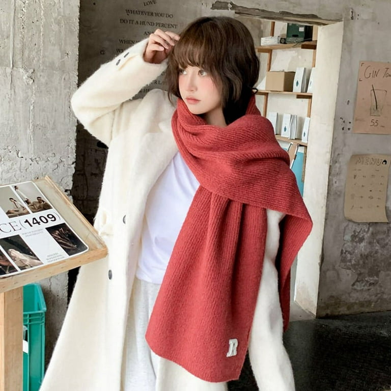 Scarf Solid Color Scarves Soft and Fashion Scarf for Ladies Cashmere  Knitting 180 * 45cm Cashmere Womens Winter Scarf (Color : B, Size :  180-45cm)