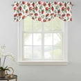 thumbnail image 2 of Tie Up Valances for Windows, Red Strawberry Adjustable Valance Curtains Window Treatment for Living Room, Summer Fruits Farmhouse Leaves Floral Rustic Rod Pocket Kitchen Curtains & Drapes 42x18 Inch, 2 of 9