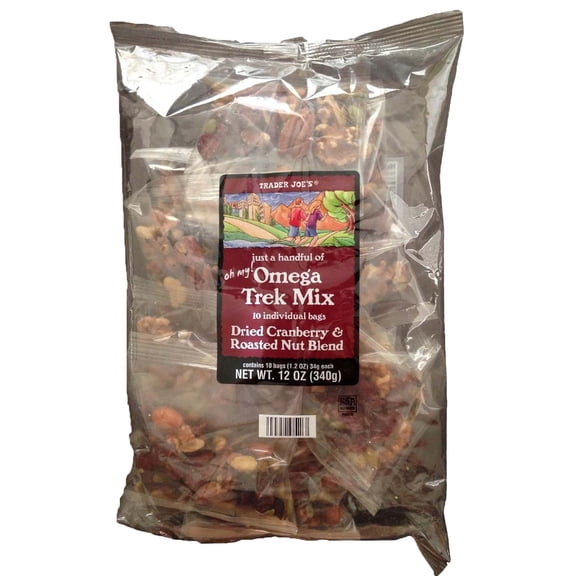 Pack of 1 Trader Joe's Omega Trek Mix | Nutritious & Flavorful Snack | 1.2 oz