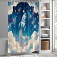 thumbnail image 5 of Rocket Universe Shower Curtain, 72" x 72", Color Stars Planets Cloud Dream Sky Cartoon Waterproof Bathroom Curtain Washable Shower Curtain Set with 12 Hooks, 5 of 8