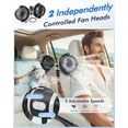 thumbnail image 3 of Car Fan USB Powered For Baby: Dual Car Cooling Fans For Backseat Powerful 3 Speed Separate Controlled Quiet Brushless Motor 360° Rotatable 5V Rear Seat Air Circulation For Vehicle Van Truck SUV, 3 of 8