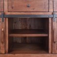 thumbnail image 3 of Umey 60 Inch 3 Drawer Kitchen Island, 4 Doors, Towel Bar, Brown Solid Wood, 3 of 4