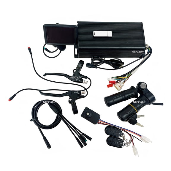 Sabvoton 72V 100A Controller Kit for 5000W Ebike Motor Kit with UKC1, Bluetooth, Alarm,1T4 waterproof wire,Brake lever