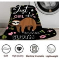 thumbnail image 6 of Sloth Blanket Super Soft Cozy Flannel Sloth Throw Blanket for Women Girls Adults Gifts 50"x40", 6 of 6
