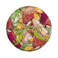 thumbnail image 2 of Easygdp Bright Mushrooms Automobile Tire Dust Cover, 14-17in Spare Tire Cover Universal Fit for Trailer, Car, Truck, SUV, Jeep - 16 inch, 2 of 9