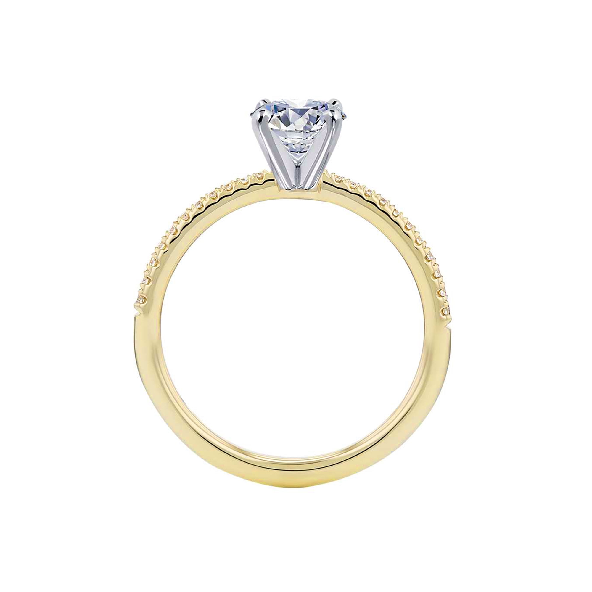 Arista 2.00 Carat T.W. Round Swarovski Diamonds White Solitaire Engagement Ring in Yellow Plated Sterling Silver