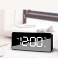 thumbnail image 2 of Espejo de noche digital con LED y USB, alarma dual, despertador y despertador nocturno. Negro, 2 of 7