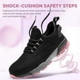 thumbnail image 4 of SPIEZ® Composite Toe Safety Shoes for Women, Slip On Lightweight Safety Sneakers, Breathable Work Shoe with Air Cushion, Black Pink Size 7, 4 of 10