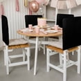thumbnail image 3 of Pure Black Chair Back Covers, Removable Chair Covers for Dining Chairs Set of 4, Washable Chairs Slipcovers Back Seat Protector for Wedding Party 19"x20", 3 of 9