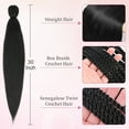 thumbnail image 2 of Braiding Hair Pre-Stretched 30 inch 8 Packs, Pre Stretched Braiding Hair Professional Synthetic Fiber Manual Crochet Twist Braids(1B), 2 of 6