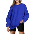 thumbnail image 2 of Taqqpue Womens Plus Size Sweatshirts Casual Solid Color Crewneck Long Sleeve Hoodies Tops Fall Fashion Outfits T Shirts Pullover, 2 of 6