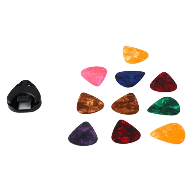 Guitar Pick, Finger Friendly Lightweight Stylish Guitar Plectrum Set 10PCS With Holder For Ukulele For Guitarist