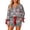 02-Gray, variant on Women's Christmas 2 Piece Pajama Set, Button Down Long Sleeve Shirt and Shorts Sleepwear with Satin Bow Trim, Holiday Printed Loungewear 22-Watermelon Red L