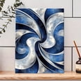 thumbnail image 5 of 1 Item Abstract Swirls in Blue And Silver Canvas Poster with Wooden Frame - Modern Art Deco Style Wall Decor, Waterproof, Easy to Hang, Suitable for Living Room, Bedroom, Home Office - Unique Gift, 5 of 9