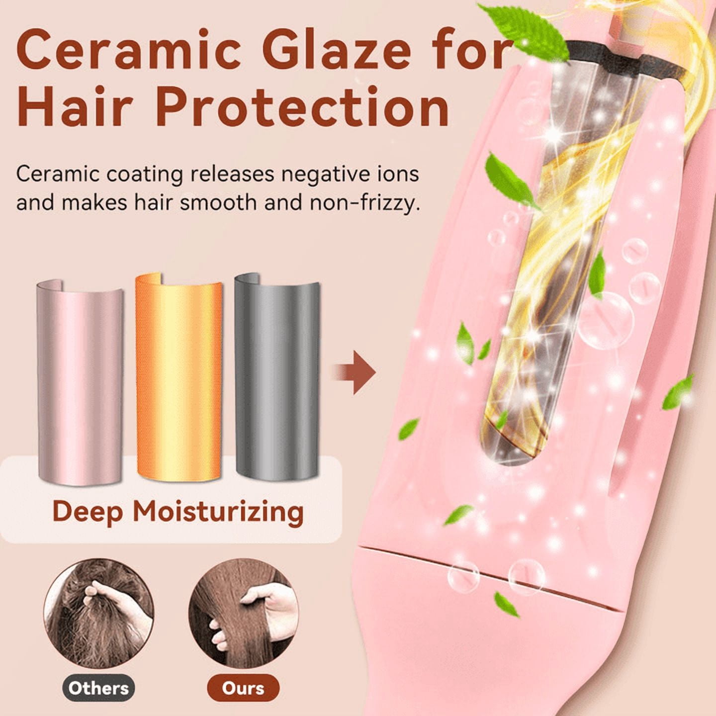 Automatic Hair Curler with 1" Rotating Barrel Professional Anti-tangled Ceramic Curling Irons with 4 Temps and Timers