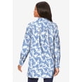 thumbnail image 3 of Roaman's Women's Plus Size Kate Long-Sleeve Crisp Cotton-Blend Button-Front Tunic, 3 of 6