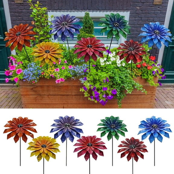 PSVFUJZ Metal Flower Garden Stakes,1 Pcs Decorative Garden Stakes Ornaments Outdoor Yard Art Decorative Lawn Accents for Backyard Patio Garden Walkway and General Outdoor Landscape Use