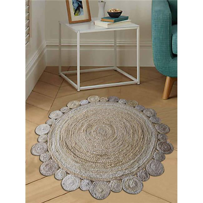 5 X Ft Hand Woven Jute Eco Friendly, Round Jute Rug 5 Ft