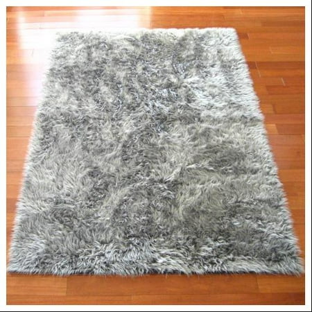 Walk On Me Rugs Flokati Dark Silver Faux Fur Rug 3 X 4 7 Walk On Me Rugs Flokati Dark Silver Faux Fur Rug 3 X 4