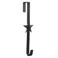 thumbnail image 4 of ZOURIH 2 Pcs Christmas Wreath Hanger Over The Door Metal Wreath Hook Star Snowflake Christmas Tree Wreath Holder for Xmas Party Decor Door Wall Home office,15in,Star-Black, 4 of 5