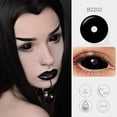 thumbnail image 3 of Contactos de Sclera Negros Completos Casa de los Tesoros Crazy Halloween 22MM 1 par, 3 of 3