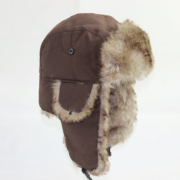 Echt niet Electrificeren strip Unisex Men Women Russian Hat Trapper Bomber Warm Ear Flaps Winter Ski Hat  Cap Headwear - Walmart.com