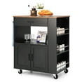 thumbnail image 1 of Costway Kitchen Island Cart Rolling Storage Cabinet w/ Drawer & Spice Rack Shelf Black, 1 of 10