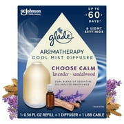 Glade Aromatherapy Essential Oil Diffuser, with 1 Refill, Lavender & Sandalwood, 0.56 oz