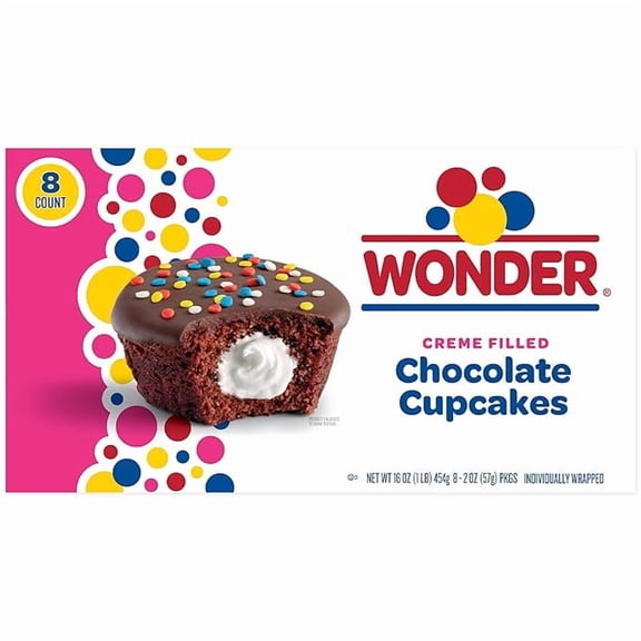 1x Wonder 8ct Chocolate Cupcakes 16 oz Multipack