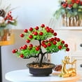 thumbnail image 4 of Bayas artificiales navideñas en maceta con bayas de espuma | Decoración navideña realista de 30 cm para repisa y mesa | Centro de mesa con vegetación artificial roja y verde | 1 pieza, 4 of 6