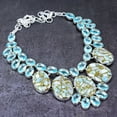 thumbnail image 2 of Natural Copper Larimar,Blue Topaz Gemstone 925 Sterling Silver Necklace 18", 2 of 2