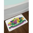 thumbnail image 2 of New Orleans Bath Mat, Traditional Mardi Gras Comedy and Tragedy Design with Rhombuses Pattern, Plush Bathroom Decor Mat with Non Slip Backing, 29.5" X 17.5", Multicolor, by Ambesonne, 2 of 2